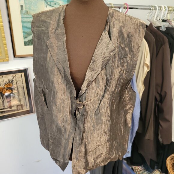 Susans Tops - Susan Kirscher Designer Copper Metallic Vest Size Large